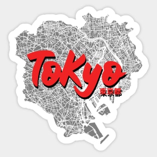 Tokyo, Japan City Map Sticker